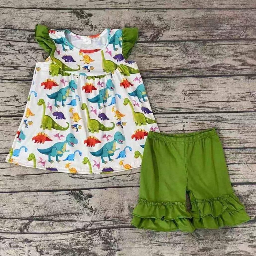 Boutique Dinosaur 🦖🦕 cute ruffle shorts set